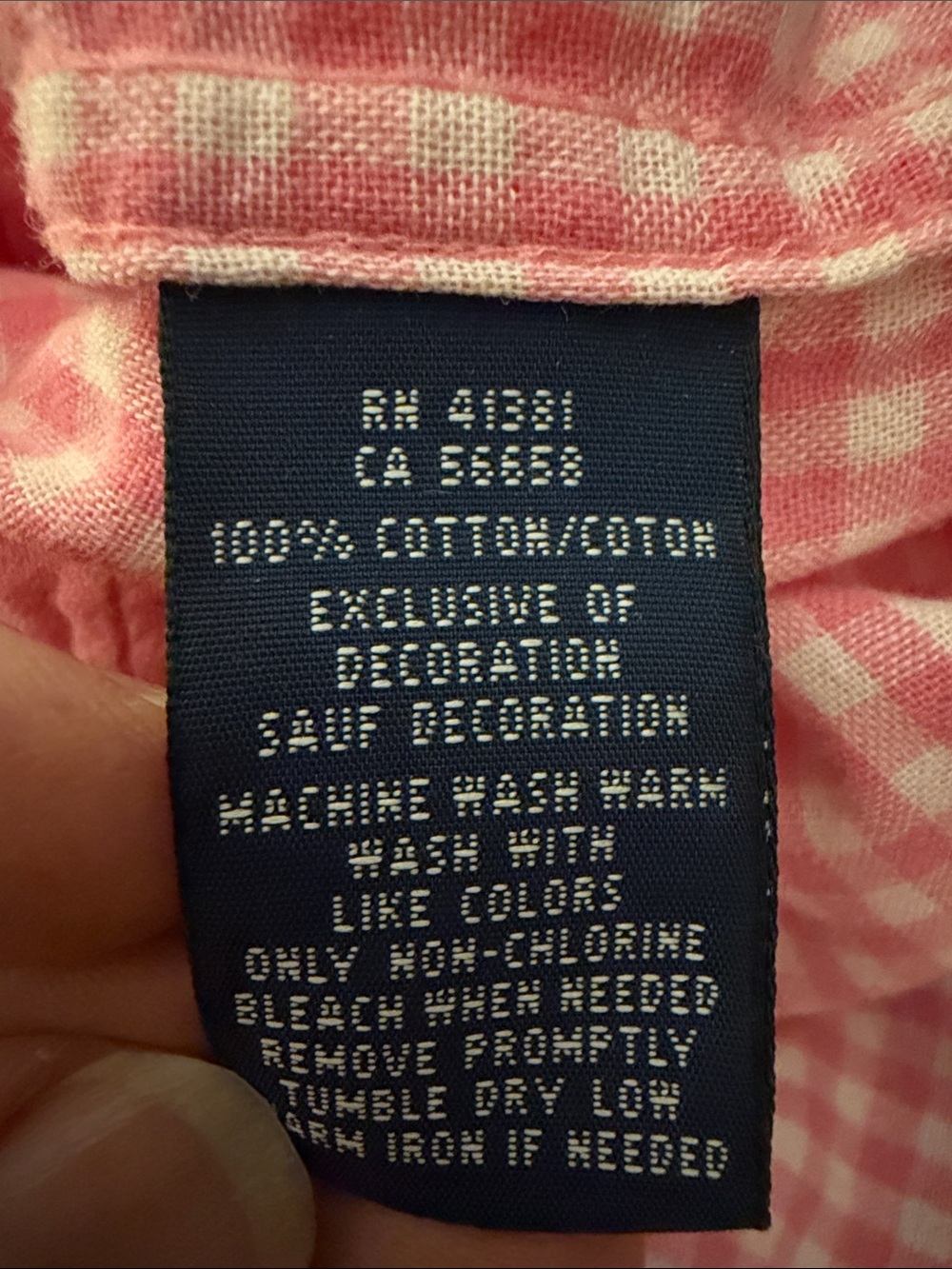 Ralph Lauren pink cotton button down shirt with gingham check lining -size small - Picture 8 of 8
